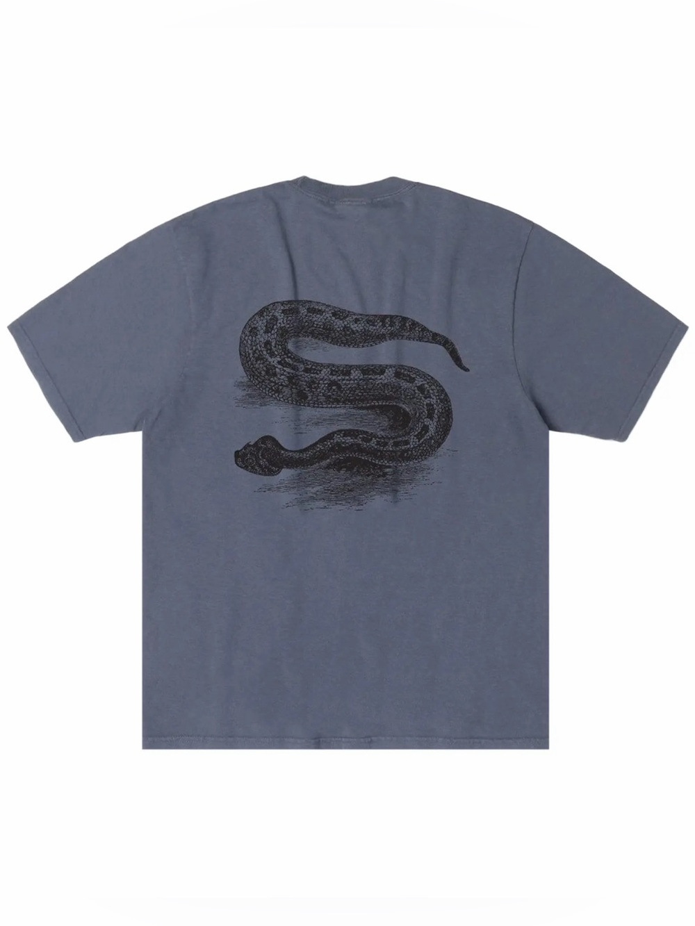 Stüssy Serpent Pigment Dyed Navy Graphic Tee Size M FW25